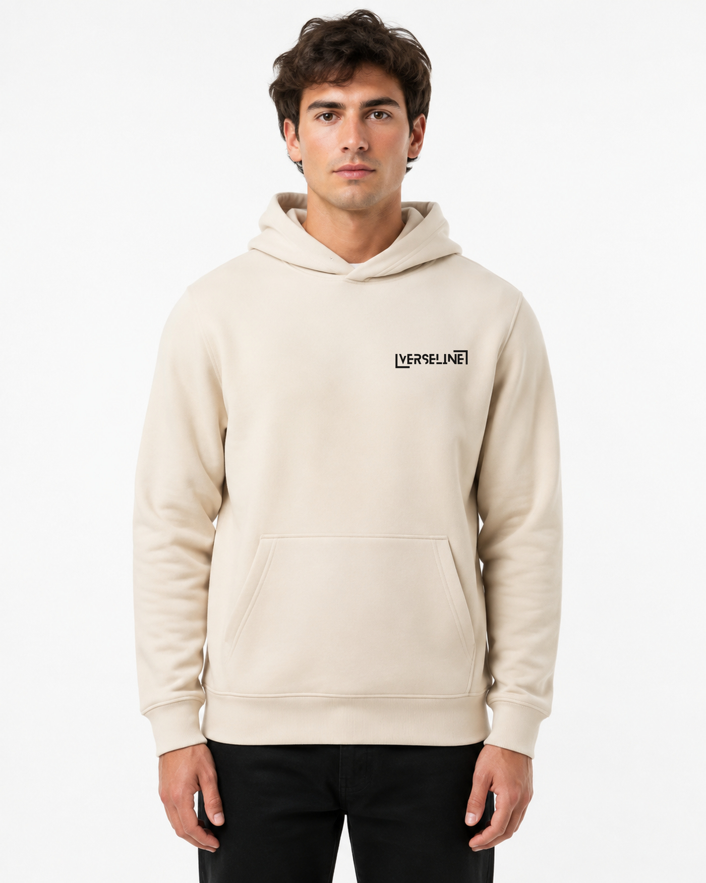 BEIGE HOODIE FRONT MAN