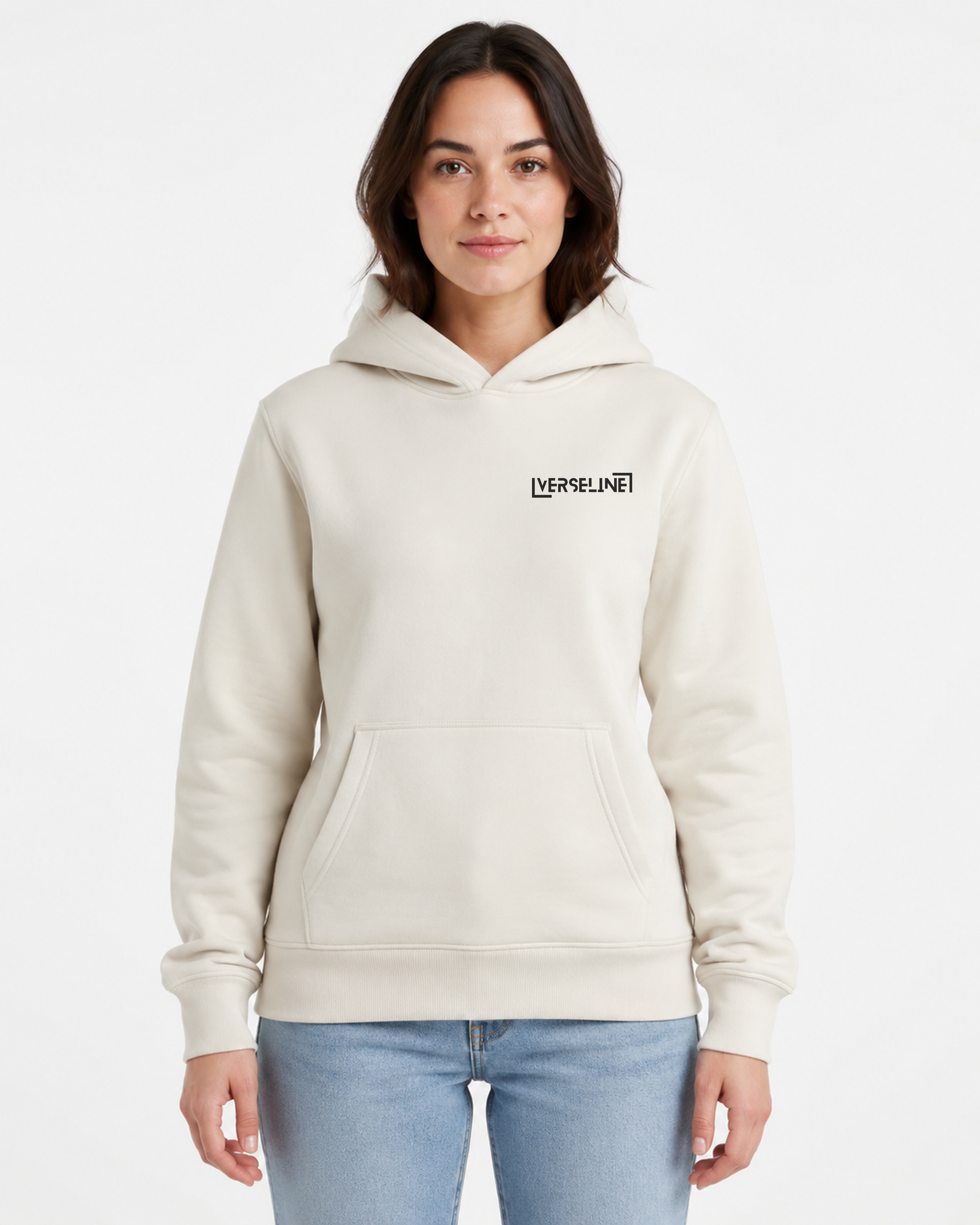 BEIGE HOODIE FRONT WOMAN