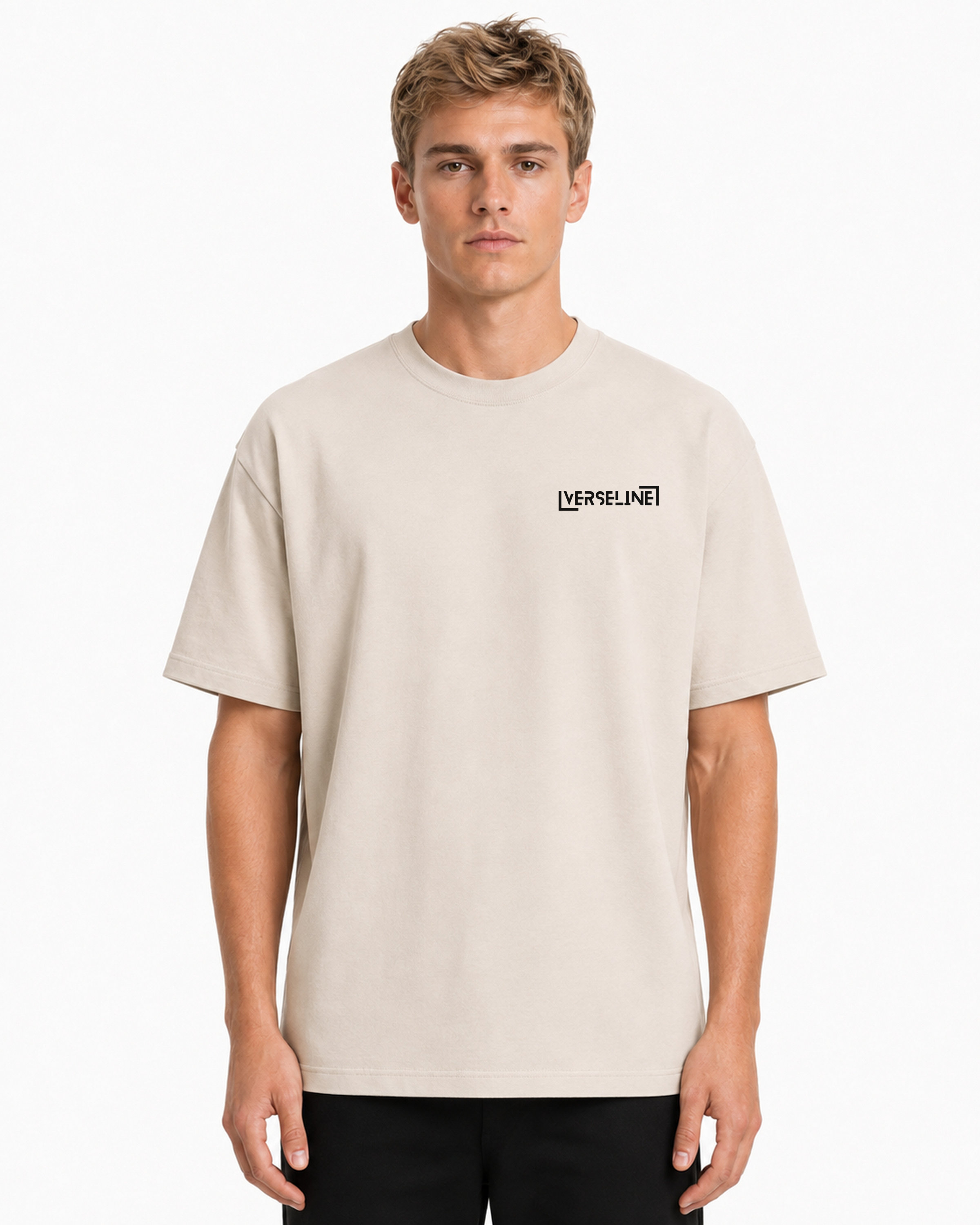 BEIGE T-SHIRT FRONT MAN