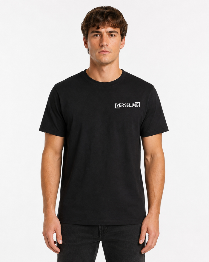 BLACK BASIC T-SHIRT FRONT MAN