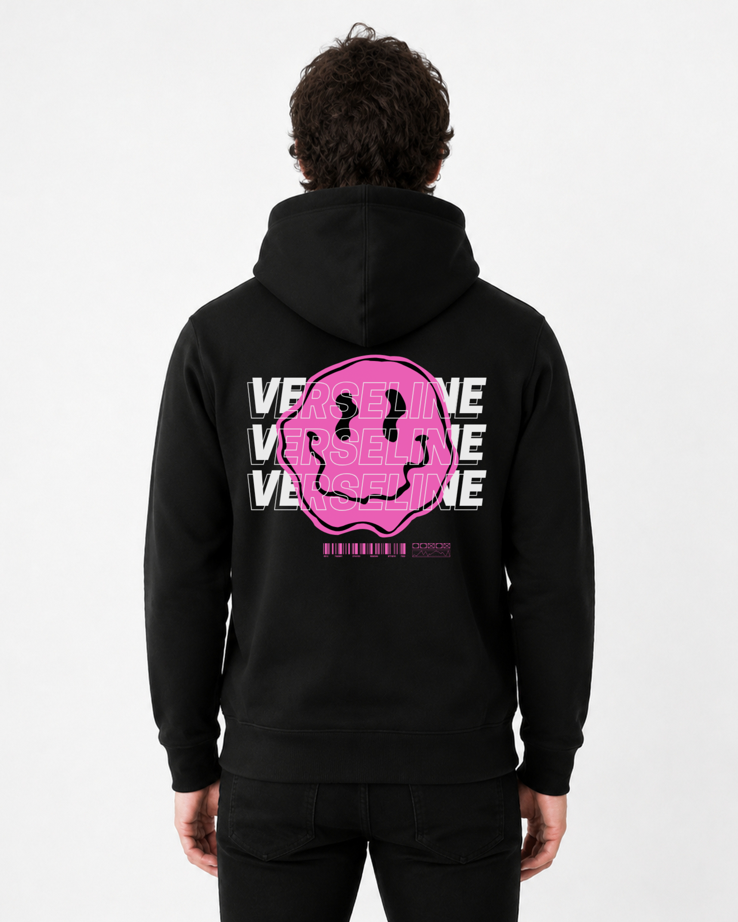 BLACK HOODIE BACK MAN
