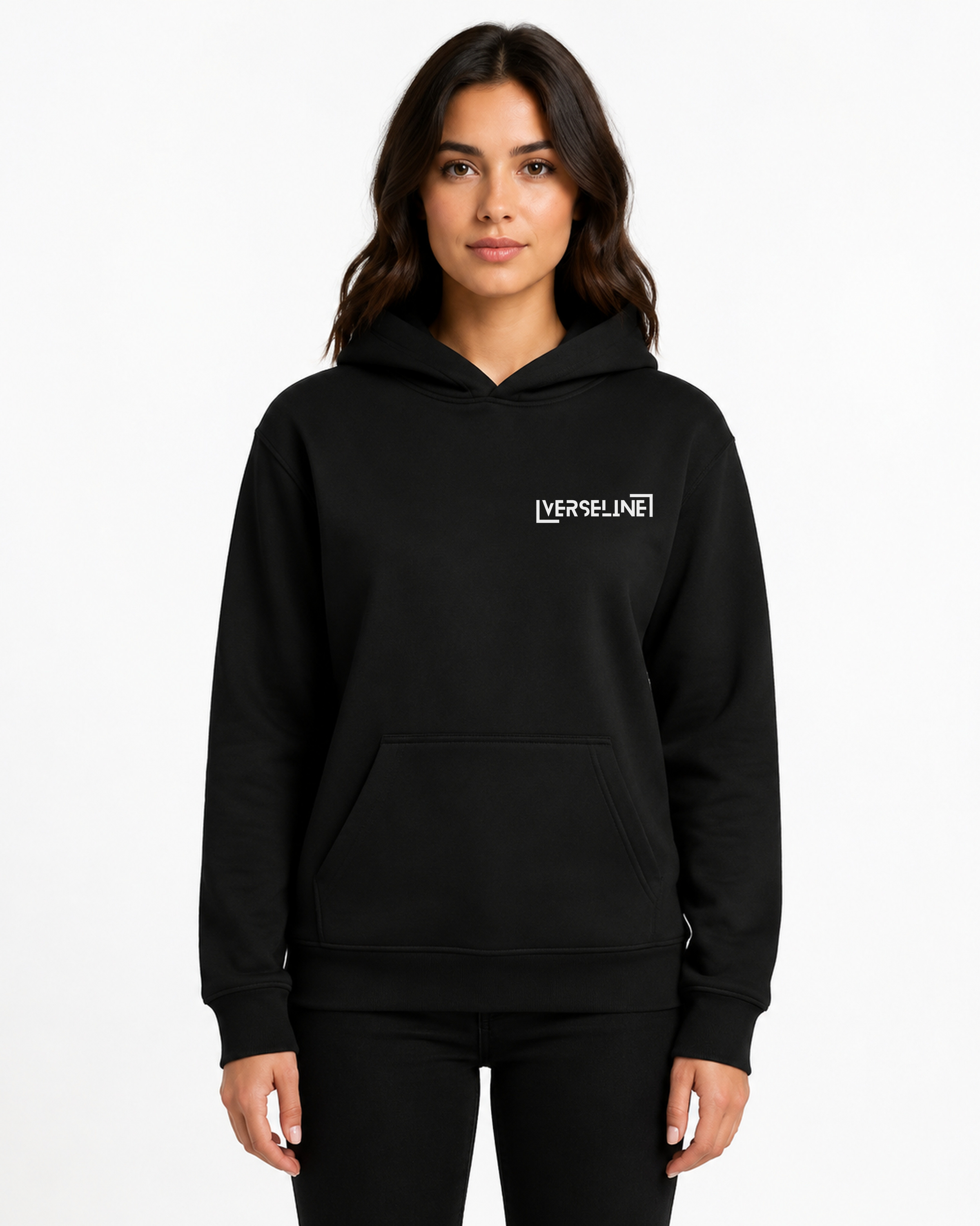 BLACK HOODIE FRONT WOMAN