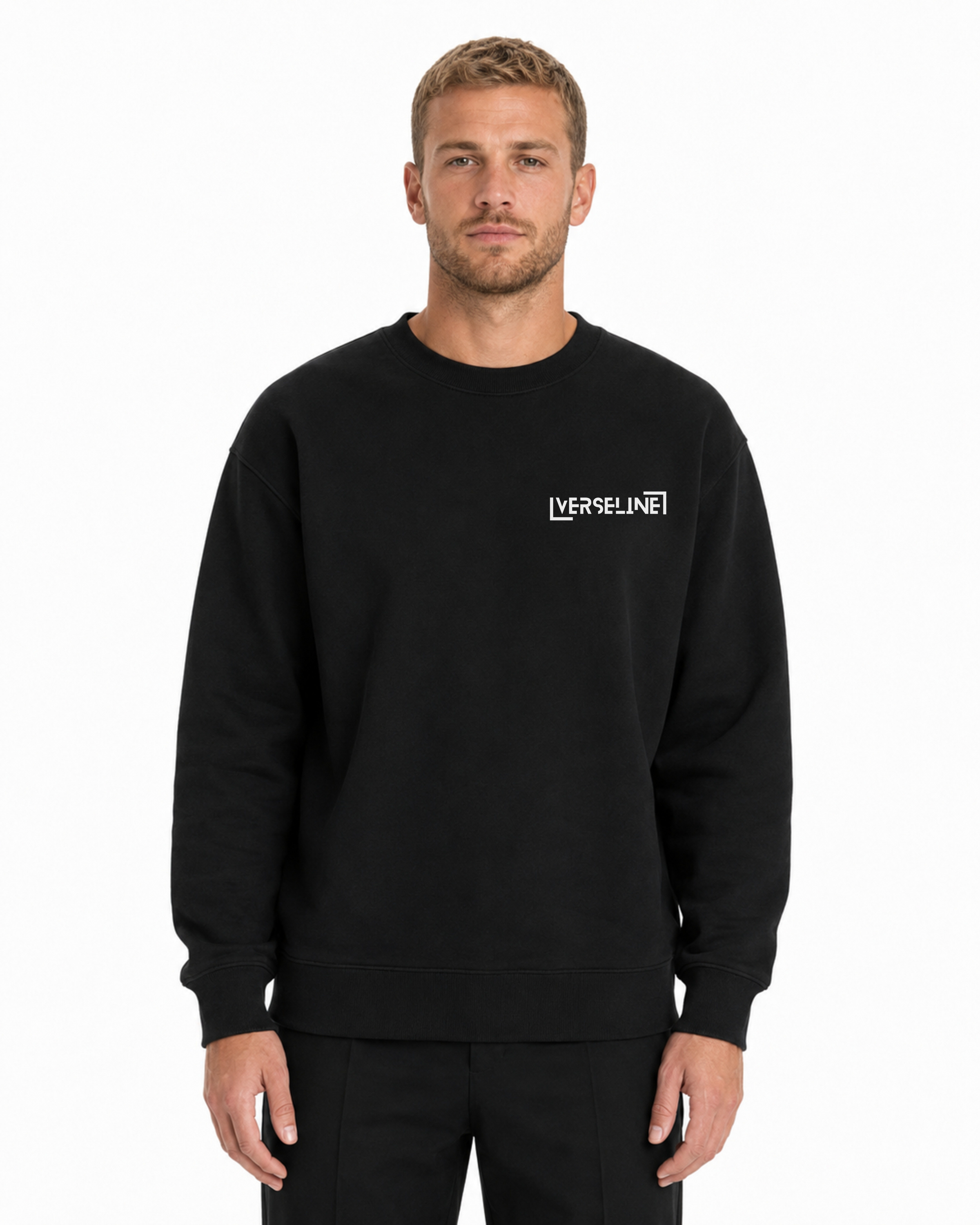 BLACK SWEATSHIRT FRONT MAN