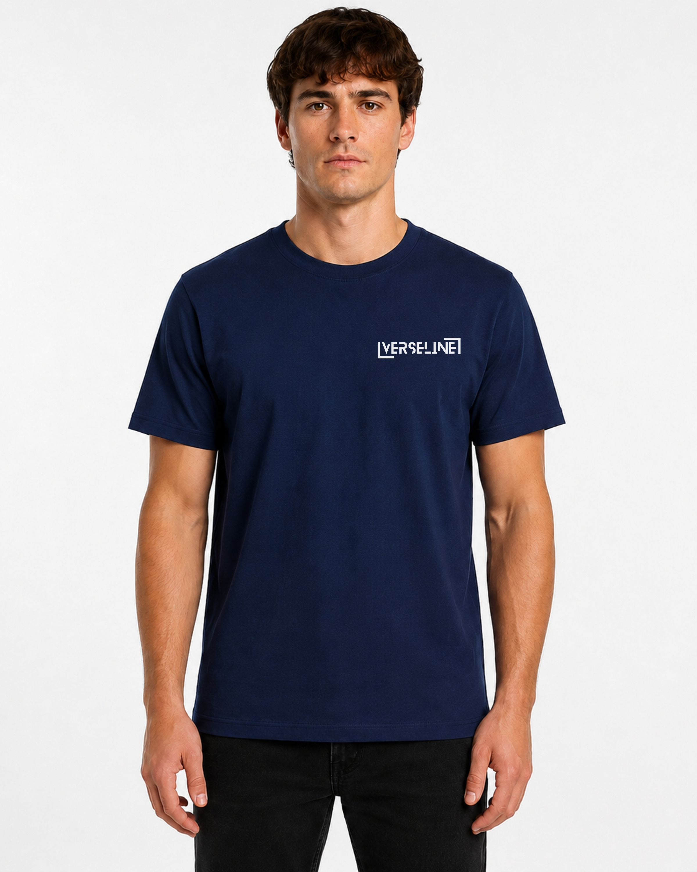 NAVY BASIC T-SHIRT FRONT MAN