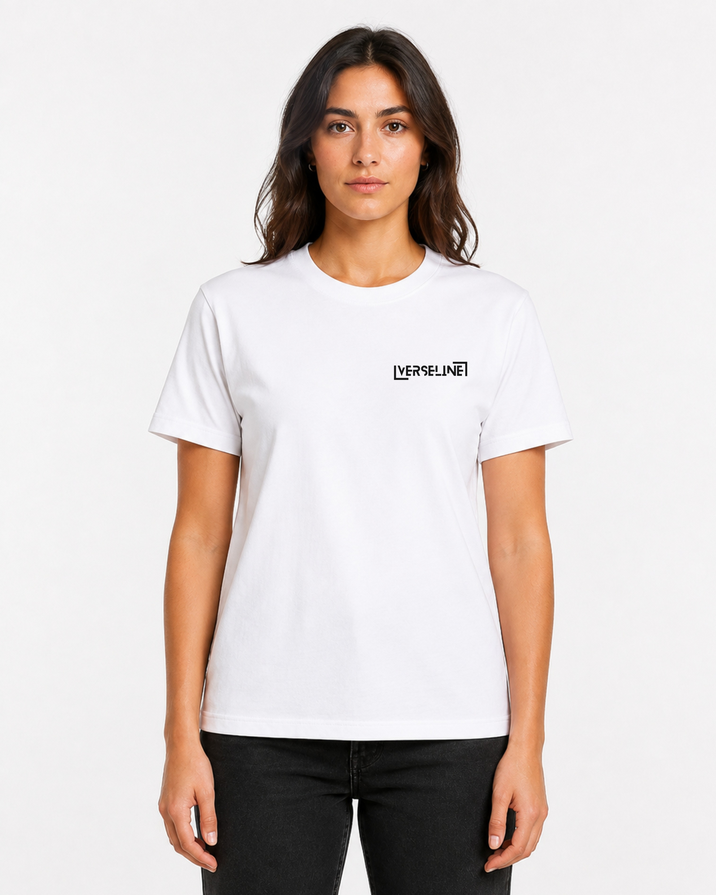 WHITE BASIC T-SHIRT FRONT WOMAN
