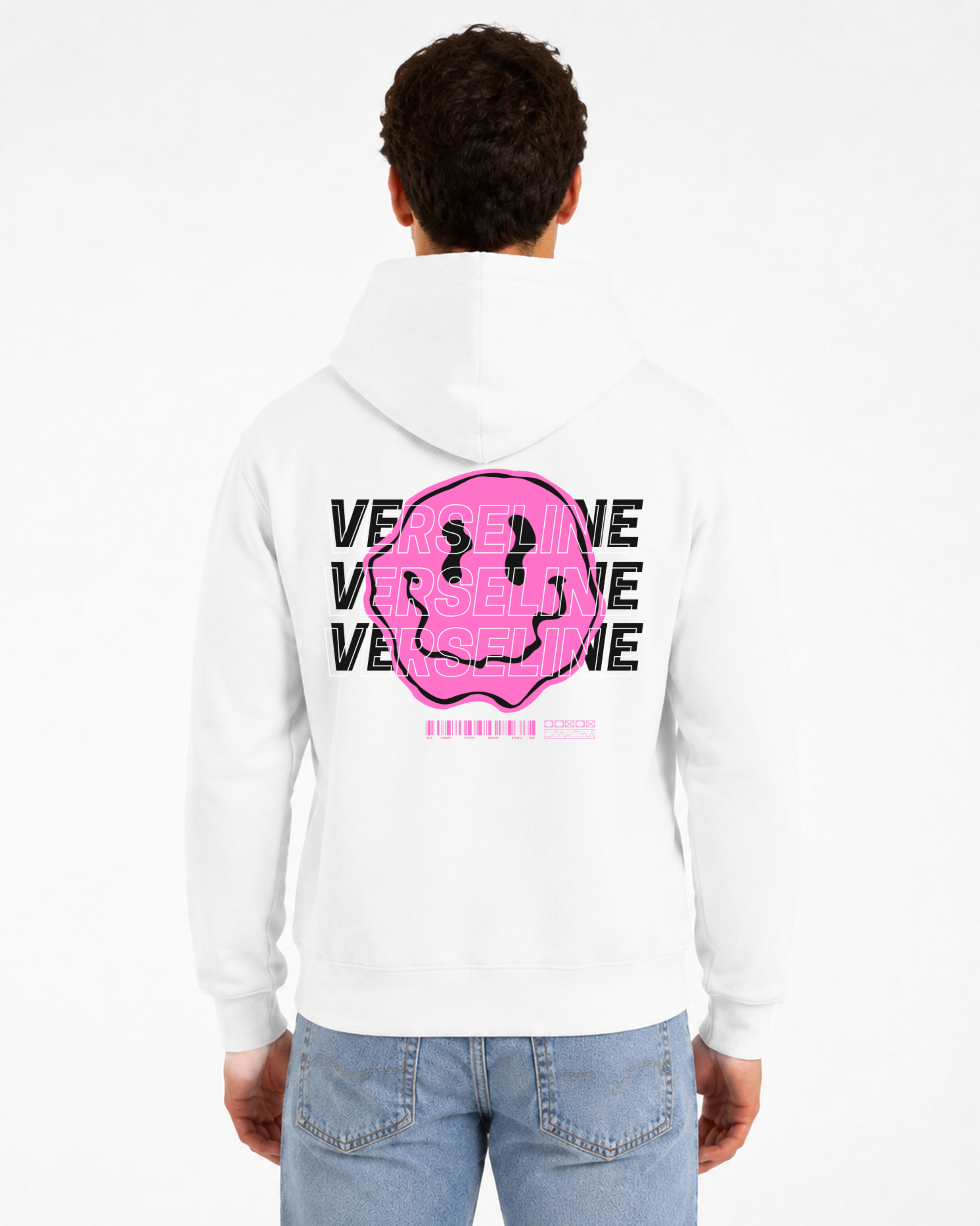 WHITE HOODIE BACK MAN