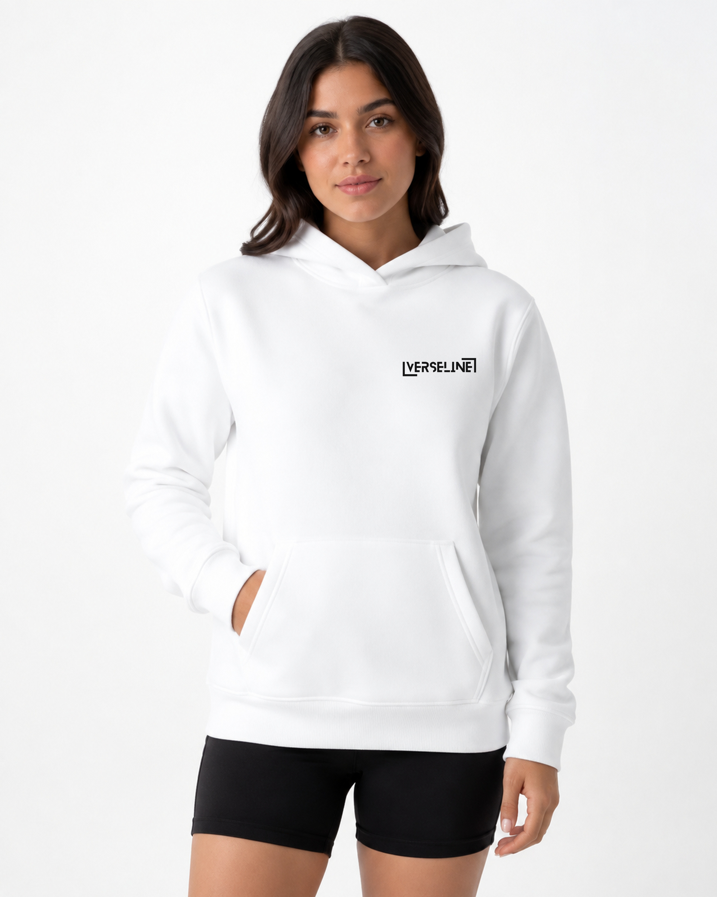 WHITE HOODIE FRONT WOMAN