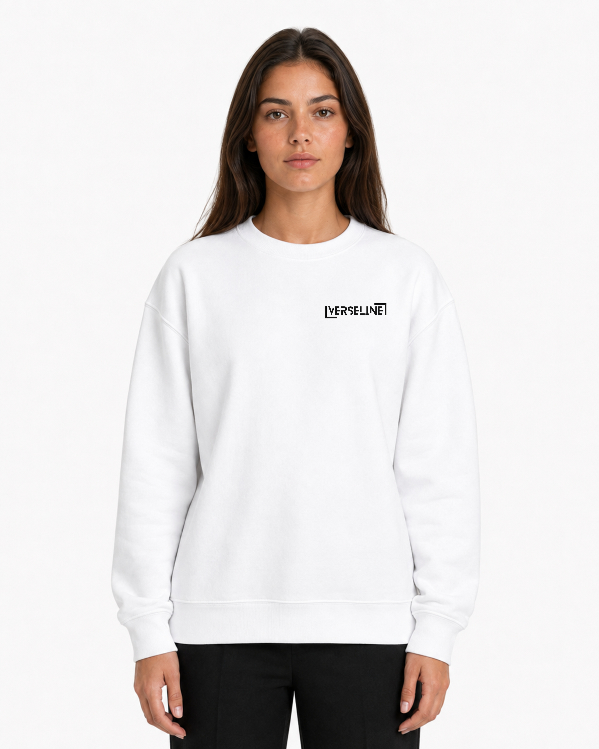 WHITE SWEATSHIRT FRONT WOMAN